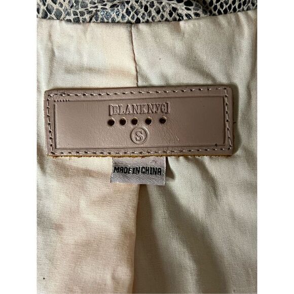 Blank NYC snake print double breasted jacket python pale pink sz small - Picture 5 of 7